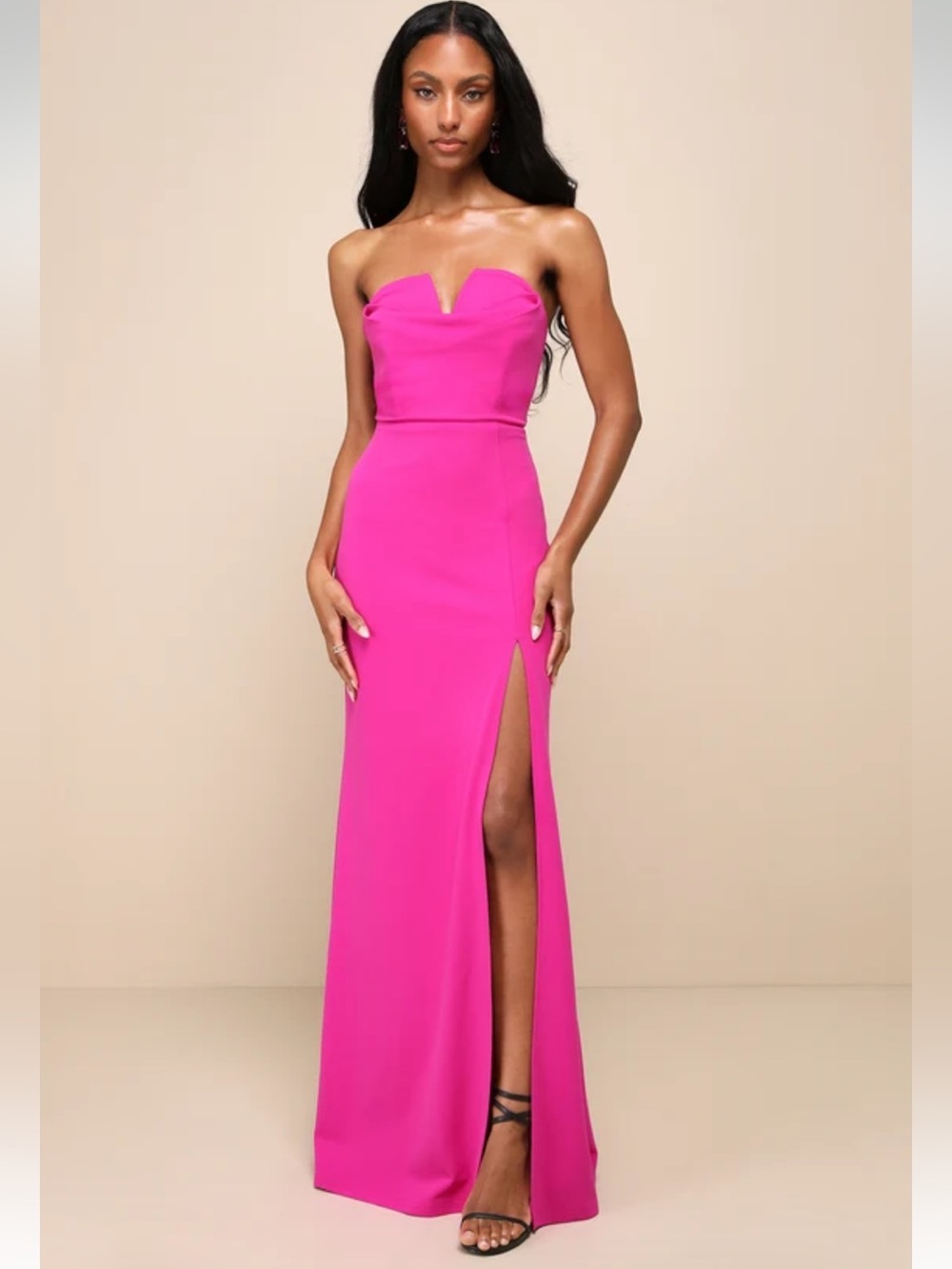 Lulus Effortless Radiance Magenta Strapless Mermaid Maxi Dress XL NWT